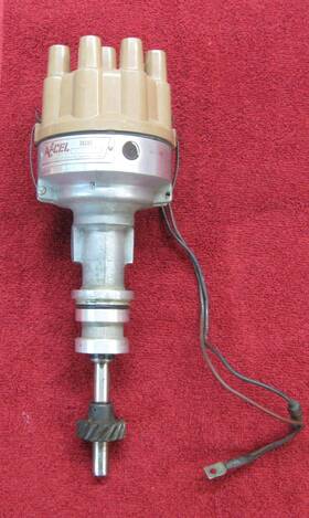 30202 Accel Vintage Used Dual Point Distributor Ford Fe Windsor Block