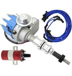 Bpp6702bl-843b-bl45k-cwi Block Performance Parts For Ford 289 302 Blue Small Cap Hei Distributor Coil 8.5mm Spark Plug Wires