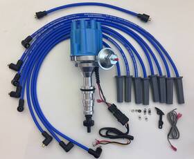 Jm7708bl-f-806b-cwi Block Performance Parts Ford Fe 390 427 428 Blue Small Female Cap Hei Distributor Coil 8.5mm Wires