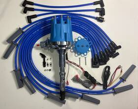 Jm7712bl-814b-cw Block Performance Parts Amc/jeep 304 360 390 401 Blue Small Cap Hei Distributor 8.5mm Usa Plug Wires
