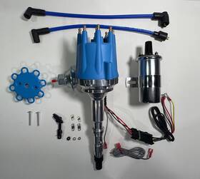 Jm7712bl-chrome-cw Block Performance Parts Amc/jeep 290 304 343 360 390 401 Blue Small Cap Hei Distributor Chrome Coil