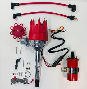 Jm7712r-r45k-cw Block Performance Parts Amc/jeep 290 304 343 360 390 401 Red Small Cap Hei Distributor 45000 Volt Coil