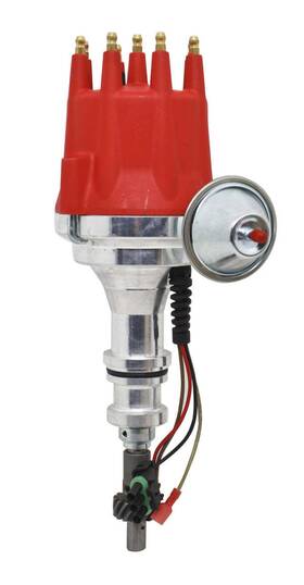 Hz-d7013-red Cobra-tek For 1969-1997 Ford 351w Windsor Ready To Run Pro Aluminum Distributor - Red