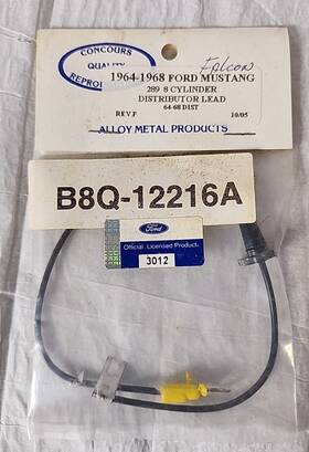 B8q-12216a Concours Quality Reproductions 1964-1968 Ford Mustang 289 8 Cylinder Distributor Coil Lead Wire