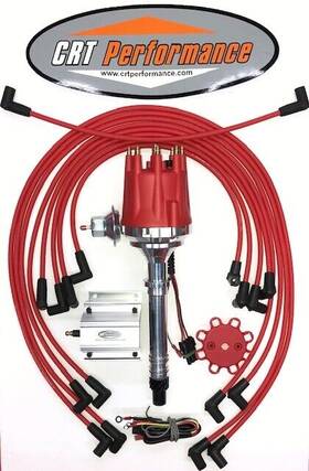 Crtc3r-60k Crt Small Cap Chevy C3 Corvette Hei Distributor Red 60k Coil 8mm Plug Wires