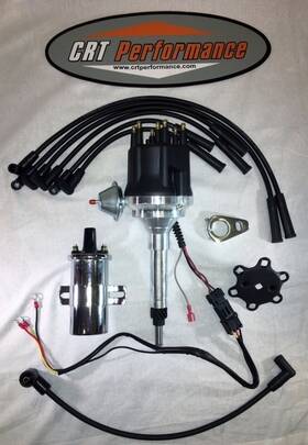 Crtlc16bk Crt Performance Small Cap Land Cruiser 3.9l 4.2l Hei Distributor Black 45k Coil 8mm Hp Wires
