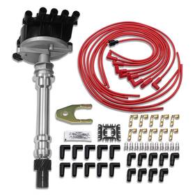 R27205 Demotor Performance Ignition Distributor With Black Cap For Chevrolet Gmc And 8.5mm Red Spark Plug Wires