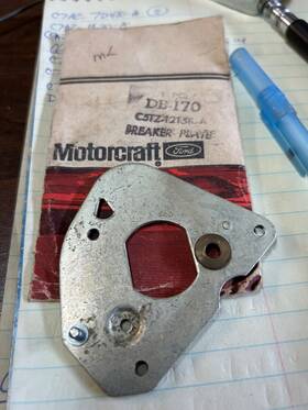 Db-170 Ford Nos Oem 1965-72 Truck 170/240/300 200ci Distributor Breaker Plate
