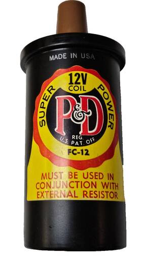 Fc-12 Ford Nos P&d 12v Ignition Coil Super Power 1950s 1960ft 1970s By Bendix