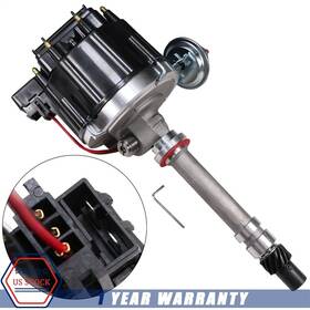 6515bk Makemotorgreat Black 65k Coil Hei Distributor 6515 For Sbc Chevy Corvette Tach Drive 327 350