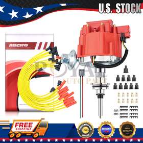 Mas Ka-318dredwireset Hei Distributor &sparkplug Wire& Free Pig Tail For Mopar Chrysler Dodge273