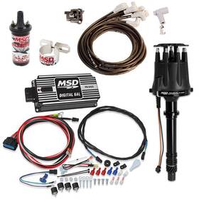 9109198 Msd 85555 Fits Chevy Black Billet Distributor Ignition Kit 64253/31223
