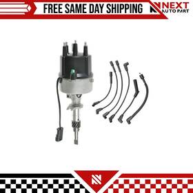 Eda64973 Next Auto Part New Distributor And Ignition Spark Plug Wire Set Kit For 91-93 Dodge Jeep 2.5l L4
