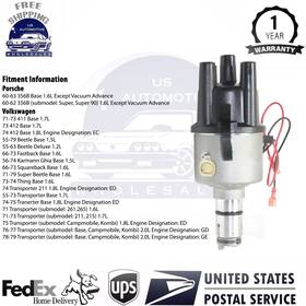 13447267 Perfect Fit New Distributor Electronic Style For 1955-1979 Vw Volkswagen Transporter Beetle