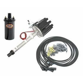 9101462 Pertronix Flame-thrower Fits Chevy V8 Dist Coil And Wire Kit 6 Volt