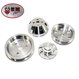 S8700 Rpc Serpentine Pulley Kit For Reverse Rotation Short Water Pump Chevy 283ci To 400ci