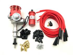 Sp289302dk-r Spp Sb Ford 289 302 V8 Hei Distributor Kit 45k Volt Coil 8.5mm Spark Plug Wires Set