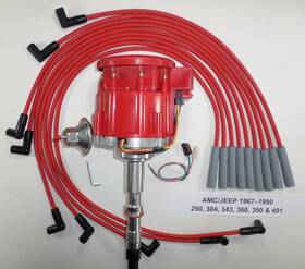 456984 Top Street Performance For Amc/jeep 1967-1990 290 304 360 390 401 Hei Distributor Red Plug Wires