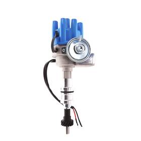 Jm6706fbl Top Street Performance Ready To Run Rtr Distributor With Female Cap For Ford Big Block Bb 351c Blue