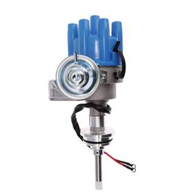 Jm6714fbl Top Street Performance Ready To Run Distributor With Female Cap For Chrysler Bb 413-440 V8 - Blue