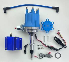 Jm7711bl-2041bl-cw Top Street Performance Inline 6 232 258 Small Cap Hei Distributor For Jeep Cj5 Cj7 Blue 50 000 V Coil