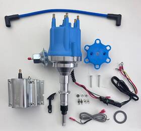 Jm7711bl-60v-cw Top Street Performance Inline 6 232 258 Blue Small Cap Hei Distributor For Jeep Cj5 Cj7 60 000 V Coil