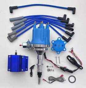 Jm7711bl-664b-2041bl-cw Top Street Performance For Jeep Inline 6 232 258 Small Cap Hei Distributor Blue 50k Coil Usa Wires
