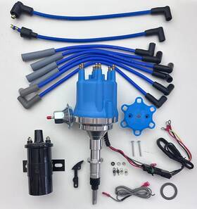 Jm7711bl-664b-bk45k-cw Top Street Performance For Jeep Inline 6 232 258 Blue Small Cap Hei Distributor Black Coil Usa Wires