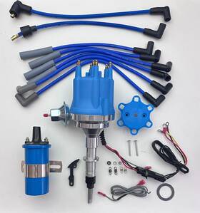 Jm7711bl-664b-bl45k-cw Top Street Performance For Jeep Inline 6 232 258 Blue Small Cap Hei Distributor 45k Coil Usa Wires