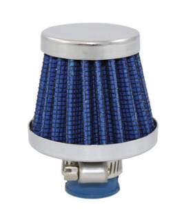 Sp7313 Top Street Performance Chrome Steel Round Clamp-on Mini Breather With Washable Blue Filter