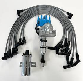 351wbl-45ch-gw Tsp Ford 351 Windsor V8 Small Cap Hei Distributor Upgrade 45k Coil Gray Hp Wires