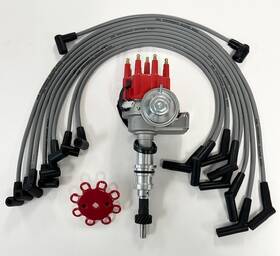 6702bl-gw Tsp Sb Ford 289 302 V8 Small Cap Hei Distributor Red 8mm Hp Plug Wires Gray