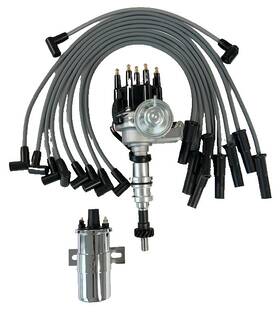 6706bk-45ch-gw Tsp Ford 351c/m 400-429-460 Bbf Small Hei Distributor 45k Coil 8mm Gray Wires
