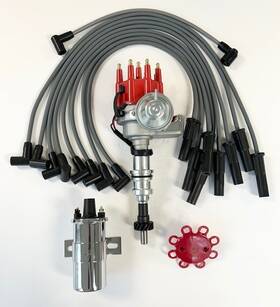 6706r-45ch-gw Tsp Ford 351c/m 400-429-460 Bbf Small Hei Distributor Red 45k Coil 8mm Hp Wires