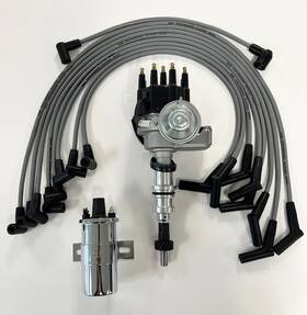 6710bk-45ch-gw Tsp Ford 351w Windsor V8 Small Cap Hei Distributor Upgrade 45k Coil 8mm Wires