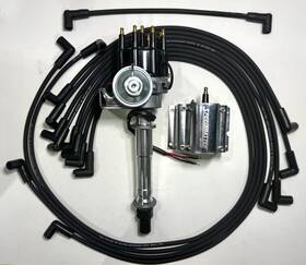Jm6701bk-610k-2041bk-cw Tsp Chevy 327 350 Black Small Hei Distributor 60k Coil Usa Wires Under Exhaust