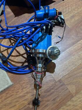 Jm7742bl-647b-bl45k-cw Tsp Small Cap Ford Y Block 272 292 312 Blue Hei Distributor 60k Coil Wires Usa P