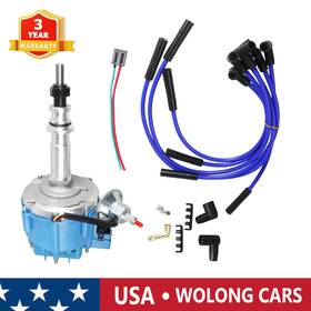 Jm6527bl-665b-pt Wolongcars Hei Distributor Upgrade 8mm Hd Plug Wires For 64-83 Ford 170 200 250
