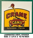 Crane Cams - Vinyl Decal Sticker Vintage Racing Engines Hallandale, Florida. Fixed Price $9.42.