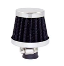 Chrome Steel Round Clamp-on Mini Breather With Washable Black Filter. Fixed Price $11.95.