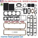 For Gm Chriscraft Mercruiser Chevy Marine 3.0L 181CID Head Gasket Kit Us. Fixed Price $69.99.