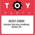85207-33090 Toyota Actuator Sub-assy, Headlamp Washer, Rh 8520733090, New Genuin. Fixed Price $349.51.