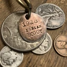 1928 Indian Scout Motorcycle Copper Penny Key Fob. Fixed Price $22.95.