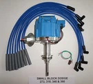 Small Block Dodge 273 318 340 360 64-89 Hei Distributor + Blue Spark Plug Wires. Fixed Price $155.95.