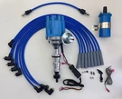 Ford 390 427 428 352 360 Small Female Cap Hei Distributor + Blue Coil Wires. Fixed Price $241.95.
