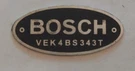 Data Id Shield Bosch Nameplate Benz Porsche 356 Vw Beetle? VEK4BS343T S76. Fixed Price $22.99.