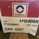 Chevrolet Pontiac 442 Corvette Gto V8 Delco Patent # Distributor Cap Nos D308R. Fixed Price $75.00.