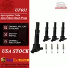 4 Ignition Coil Pack UF651 +spark Plug For Elantra Tucson Kia Soul 1.8L 2.0L. Fixed Price $37.73.