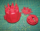Chevy V8 Pro Series Distributor Cap And Rotor Kit Male Wire Connection Red. Fixed Price $26.50.