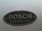 Nameplate Bosch Distributor VEK4BS343T Vintage Car Vw Beetle Porsche 356 S94. Fixed Price $22.09.